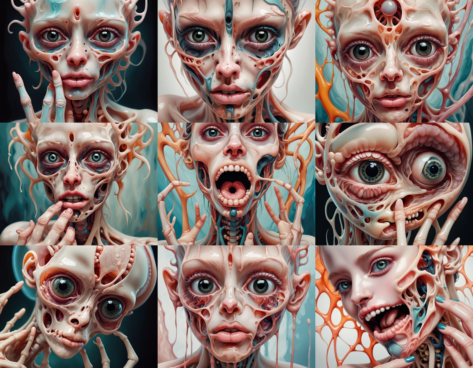 Abstract Creature with Translucent Skin and Suction Cups