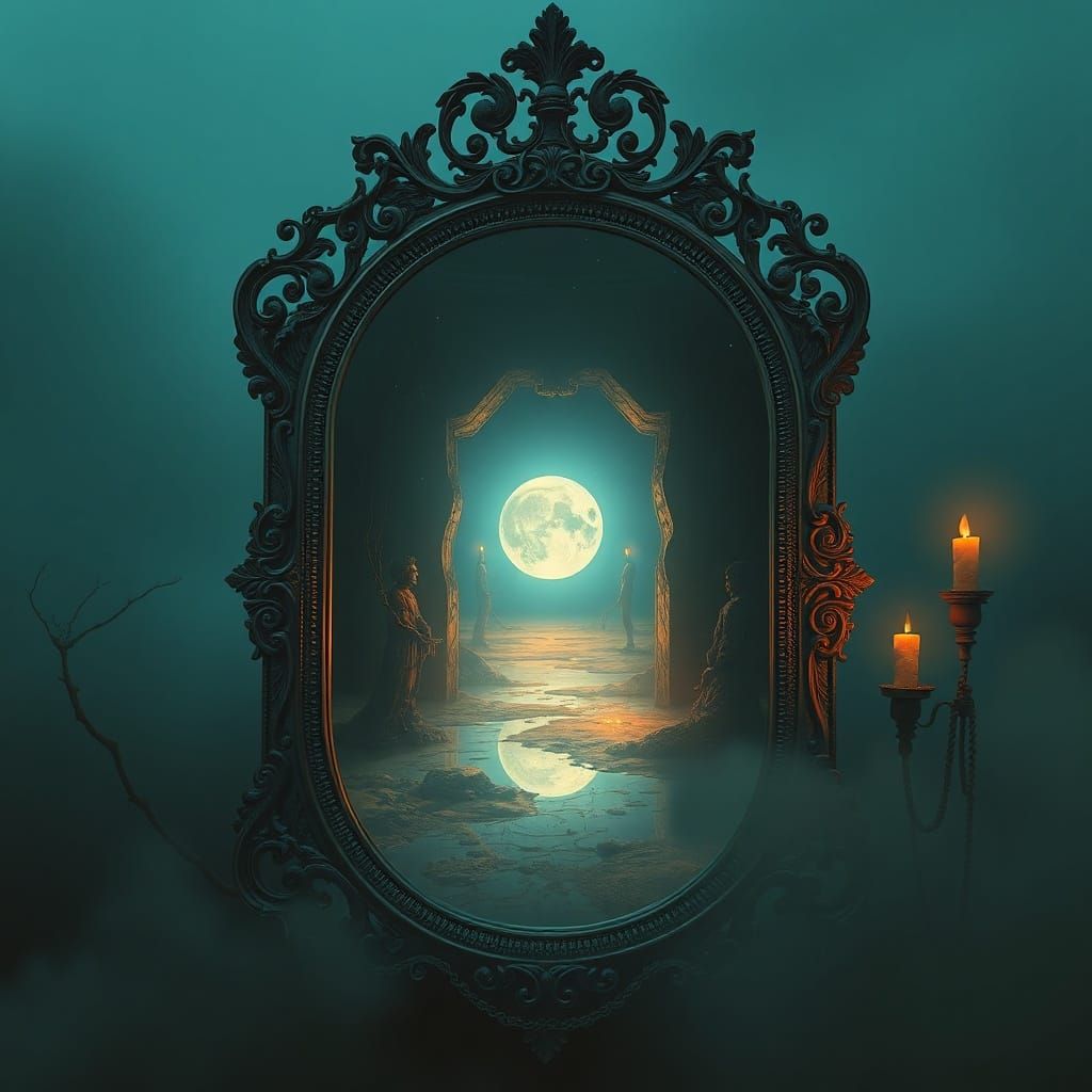 Mystical Mirror Portal to Alternate Reality