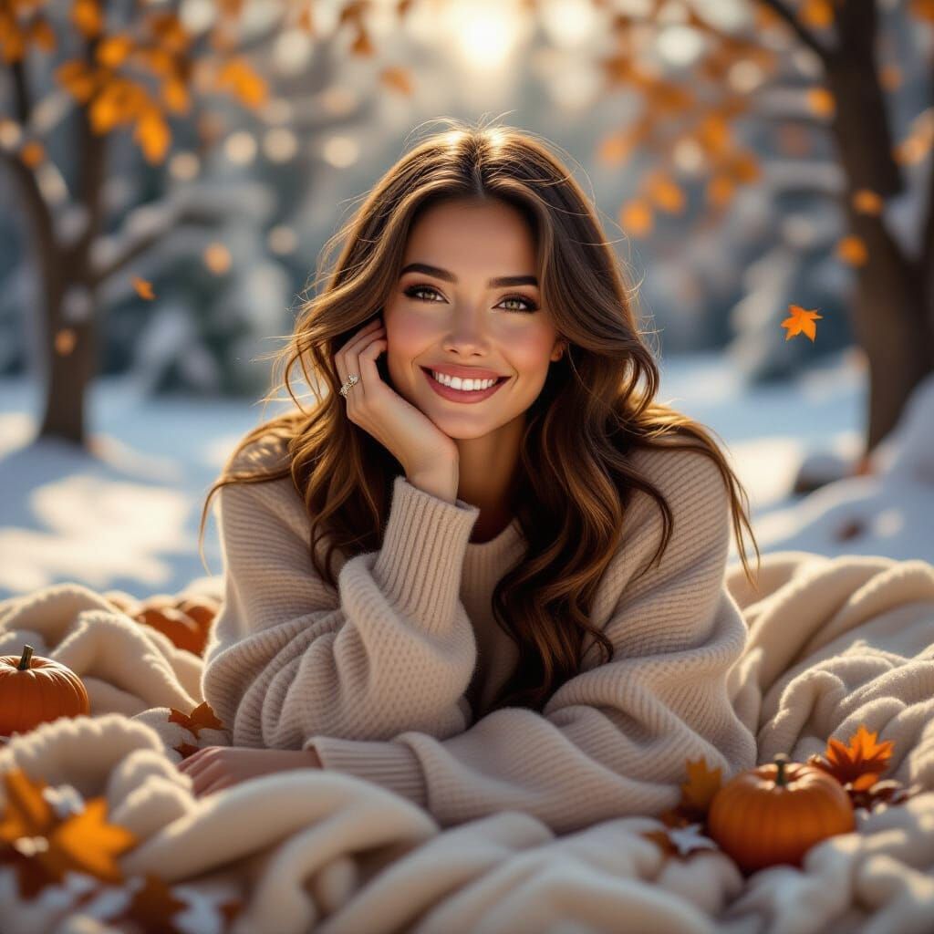 her Happiness is crisp air, soft blankets and cozy autumn ev...