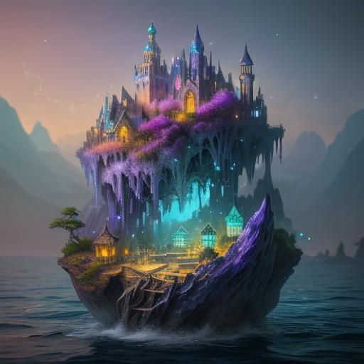 Enchanted City in a Bottle: Fantasy Concept Art