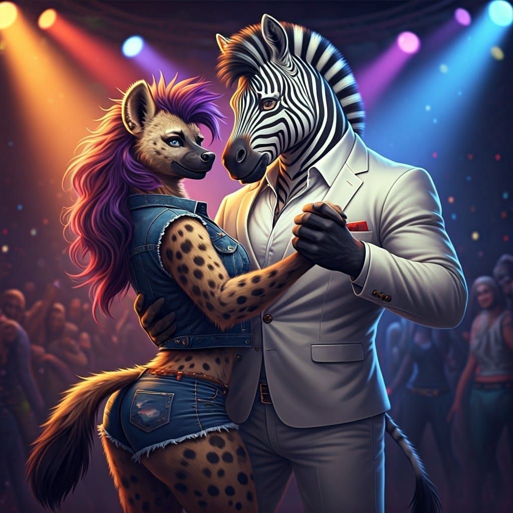 Electric Disco Dancers in Vibrant Atmosphere