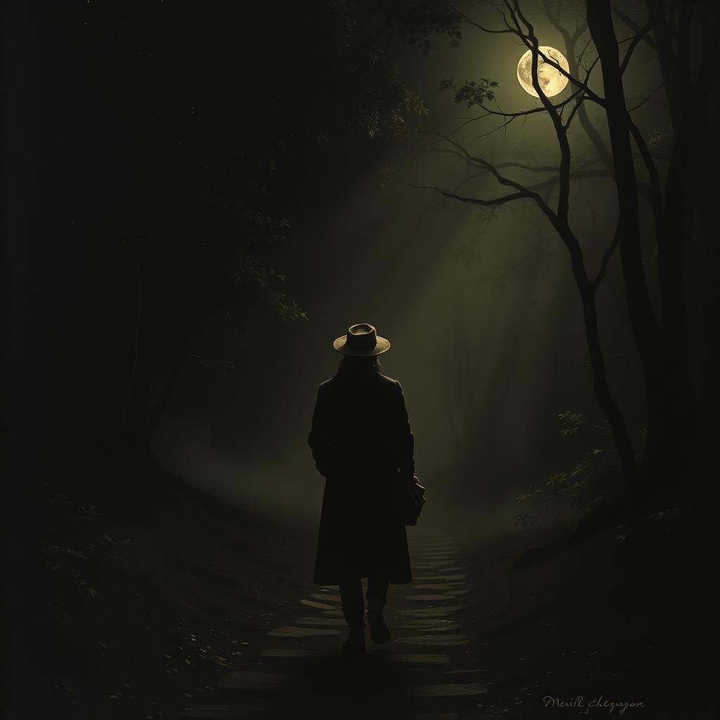 Chiaroscuro Wanderer in Wooded Grove