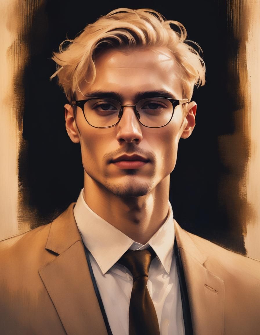 Romantic Portrait of a Man with Golden Lighting