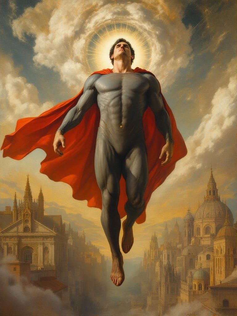 Superman in Renaissance Style: Da Vinci Inspired Portrait