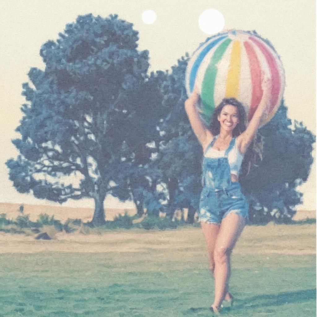 Cowgirl on Sunny Beach in Vibrant Digital Art