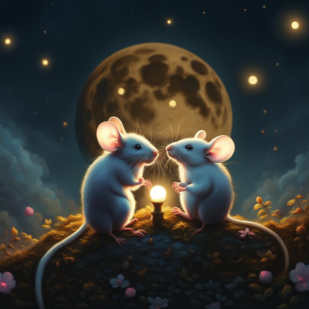 Mice in the moonlight