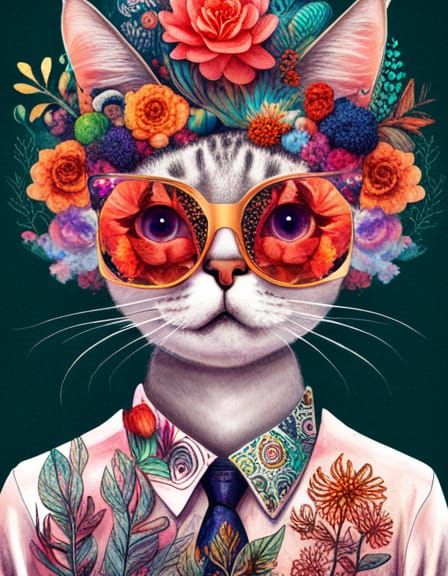 Hipster 70s Cat
