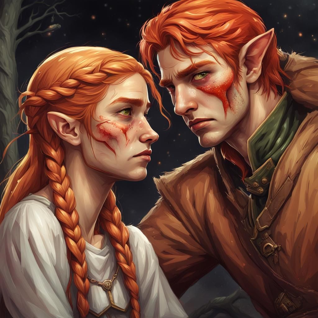 Elf Woman's Grief: A Scene of Mourning