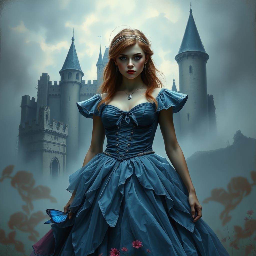 Gothic Cinderella Portrait in Romantic Style