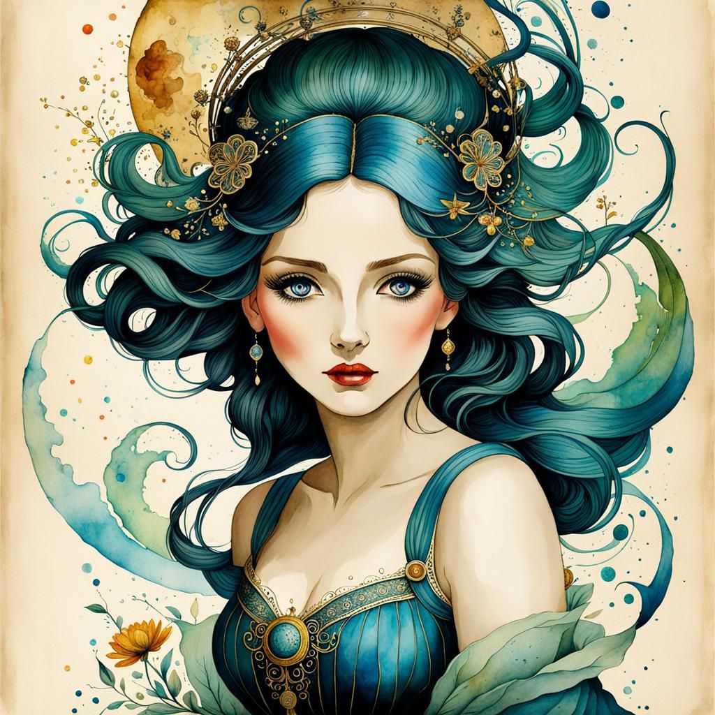 Whimsical Watercolor Art on Parchment Paper