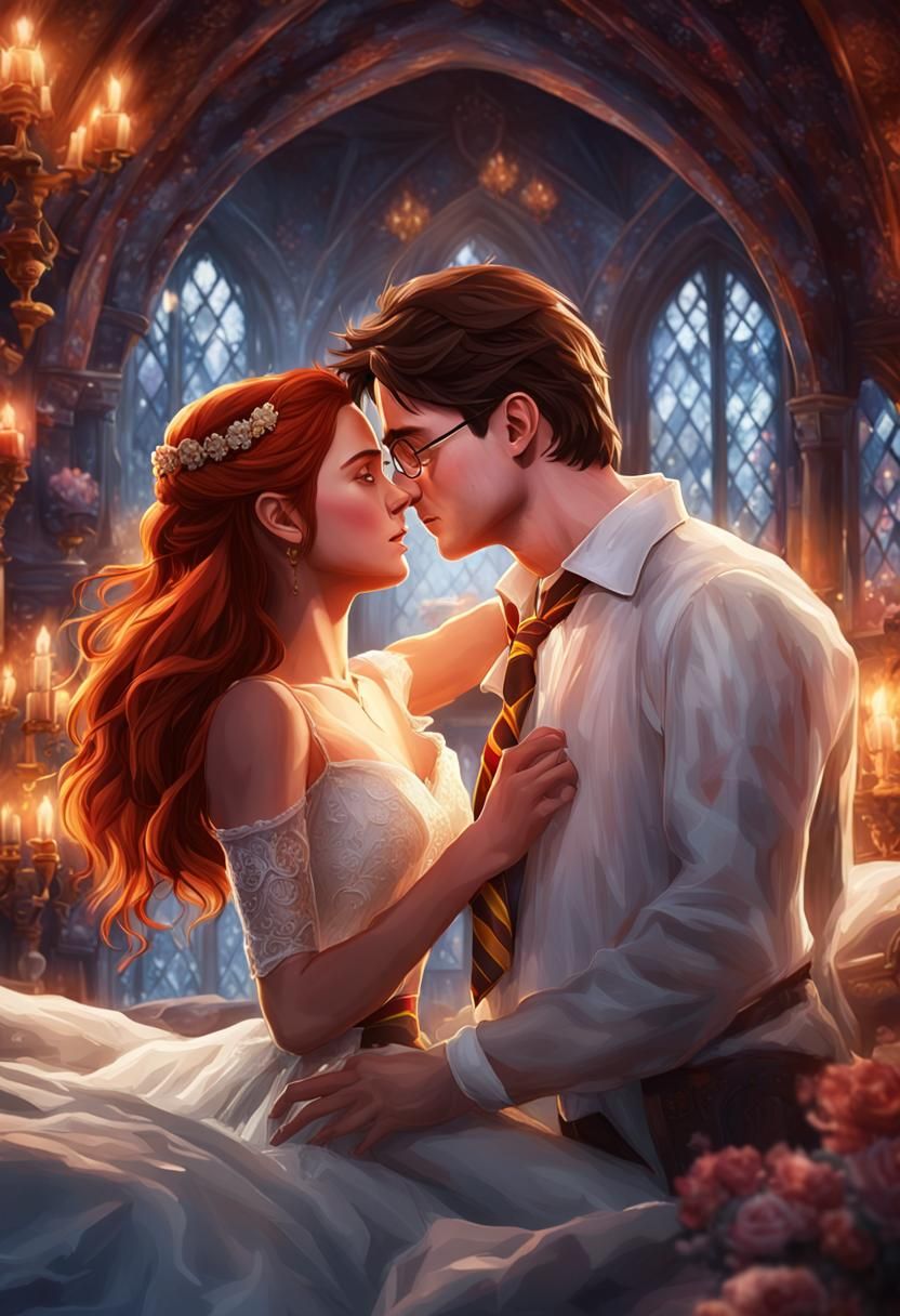 Harry and Ginny's Wedding Night: A Ghibli-Inspired Fantasy