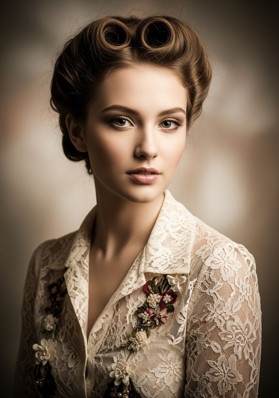 Elegant Woman Portrait in Soft Sepia Tones