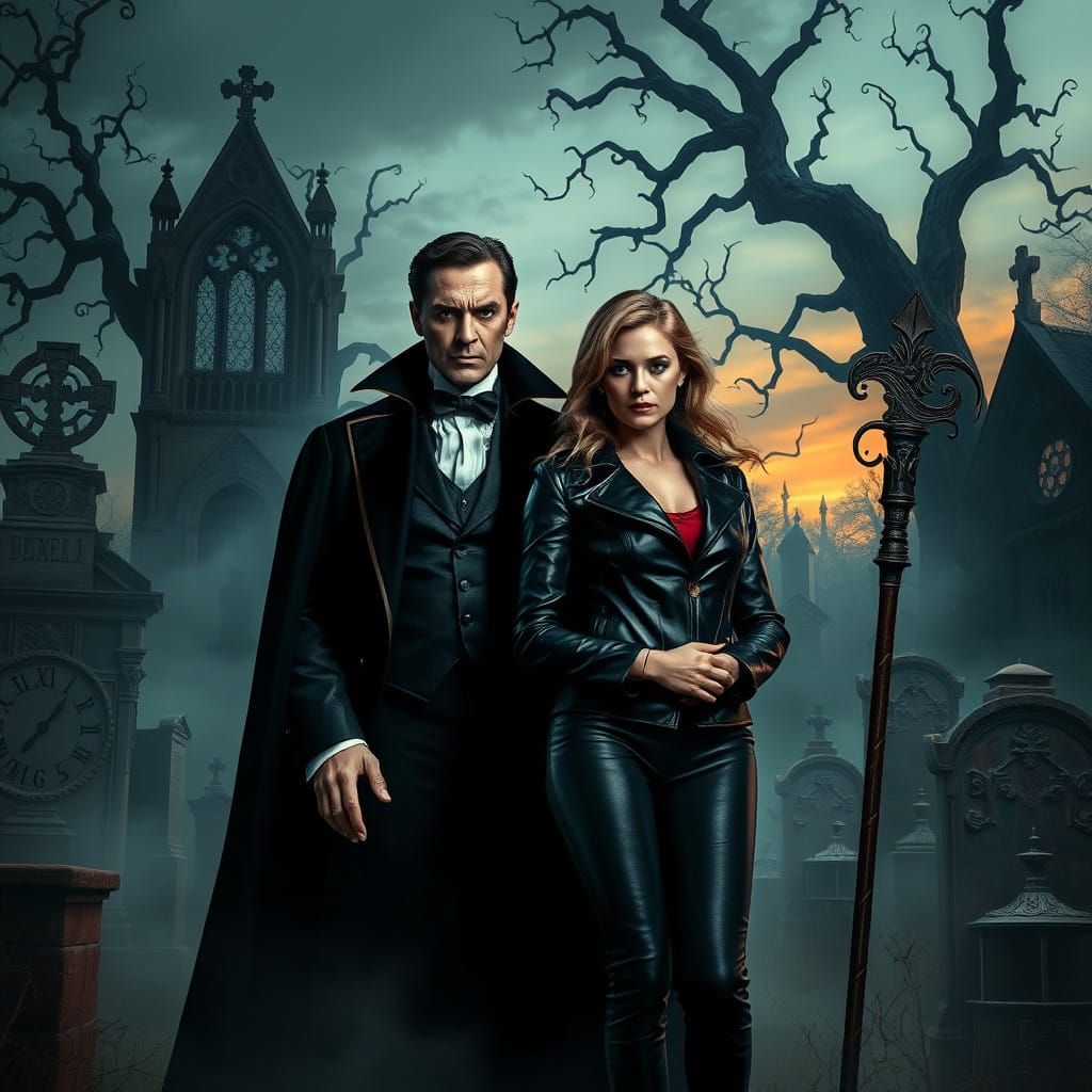 Vampire Legends Unite in a Dark, Gothic Landscape