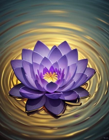 Dreamlike Lotus Bloom in Vibrant, Golden Hues