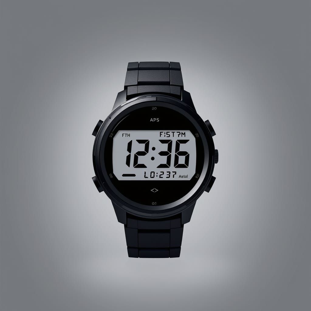 Modern Digital Watch in Futuristic Style