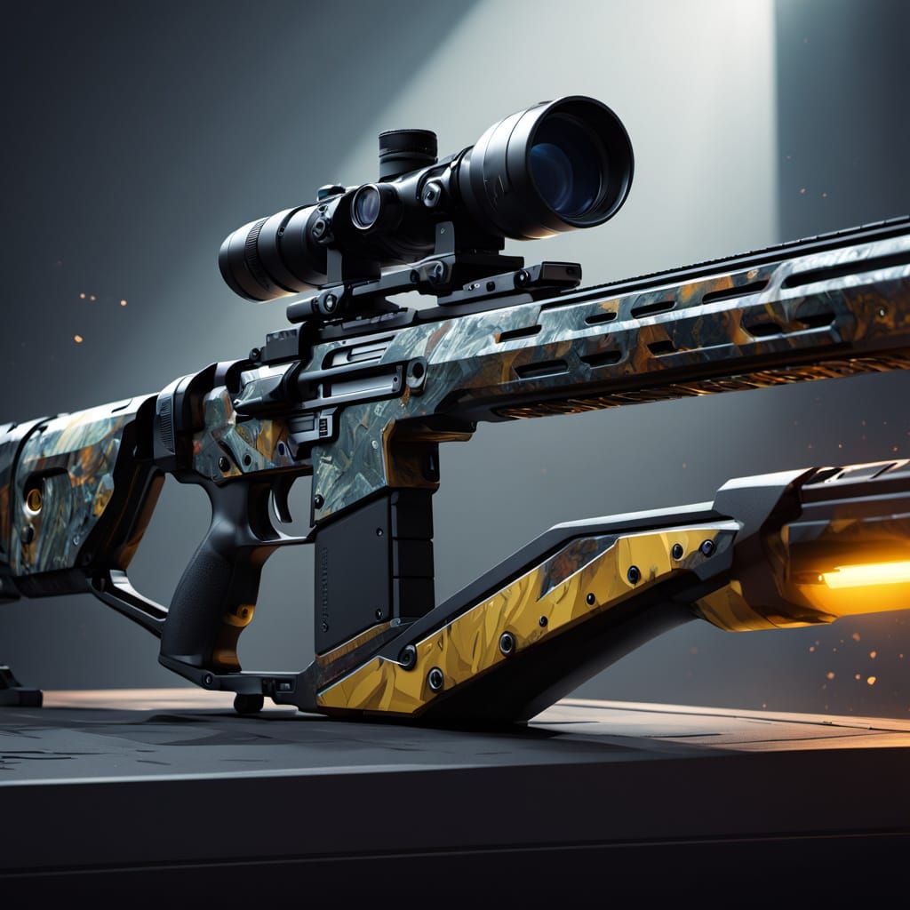 High-Tech Sniper Rifle in Dark Fantasy Concept Art