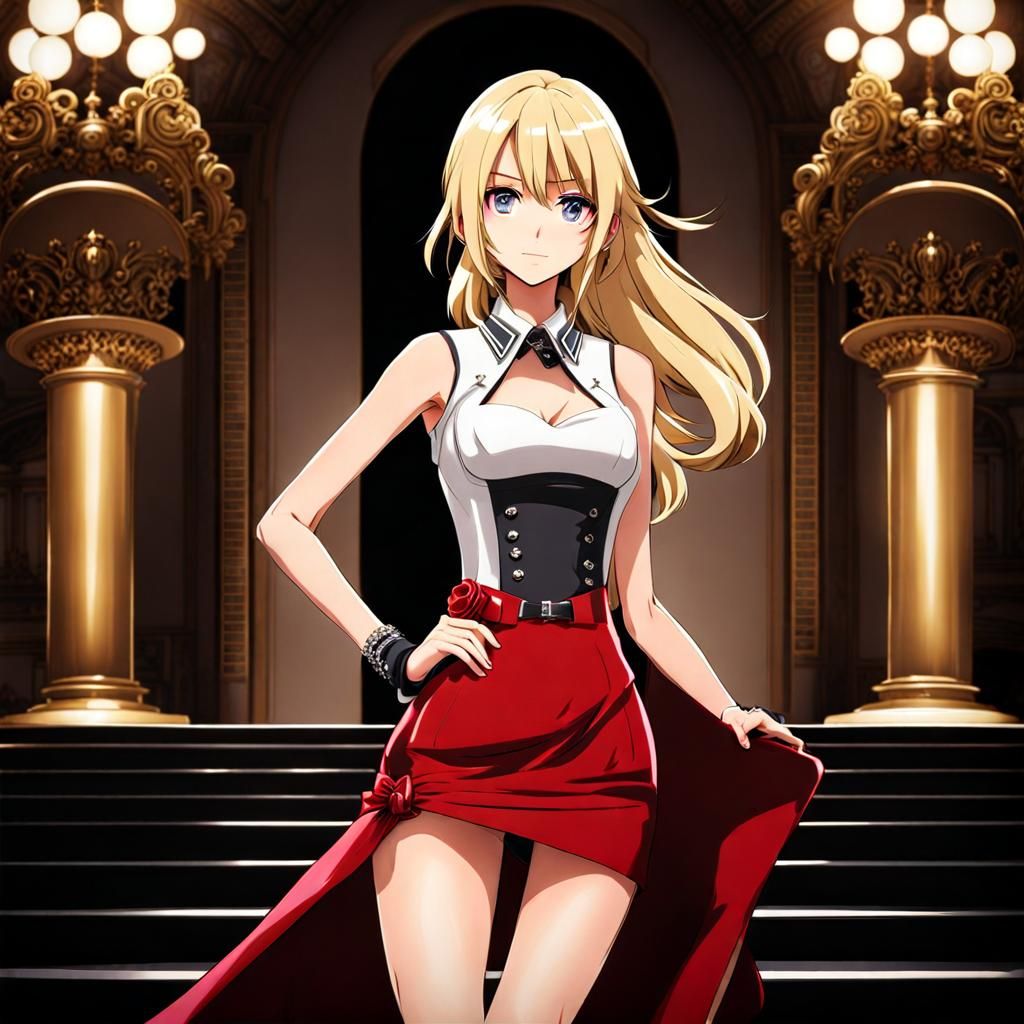 Anime Model on Milan Runway with Hidden Weapon