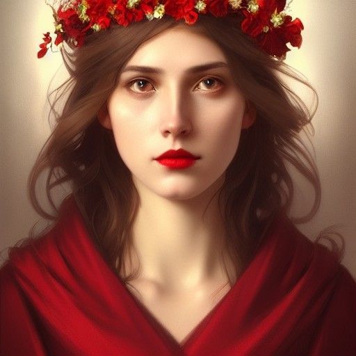Woman in Scarlet Robes Portrait