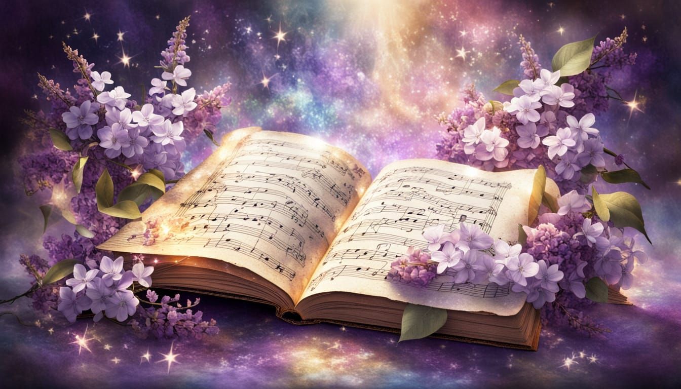 Enchanted Lilac Tapestry in Whispers of Starlight