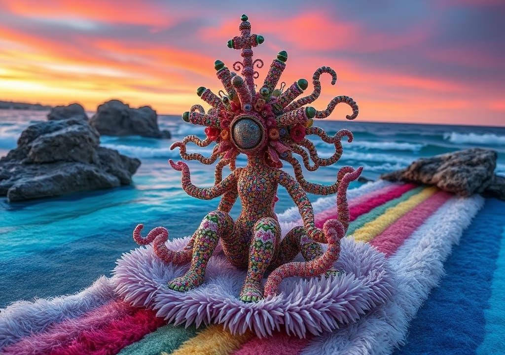 Cryopunk Fairy Princess Afloat on Doubt Sea