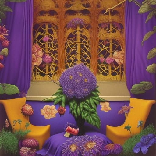 Purple Cats Rock Album Cover in Psychedelic Style