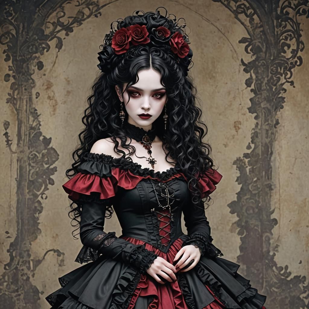 Dark Fairy in Romantic Goth Style at Palace