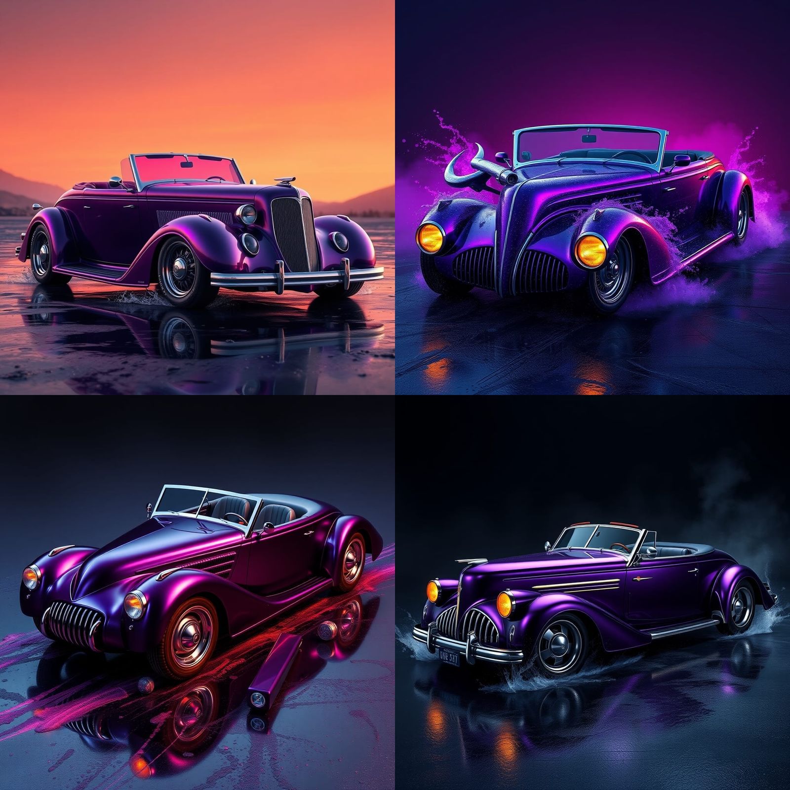 Midnight Purple Hot Rods in Deep Fantasy