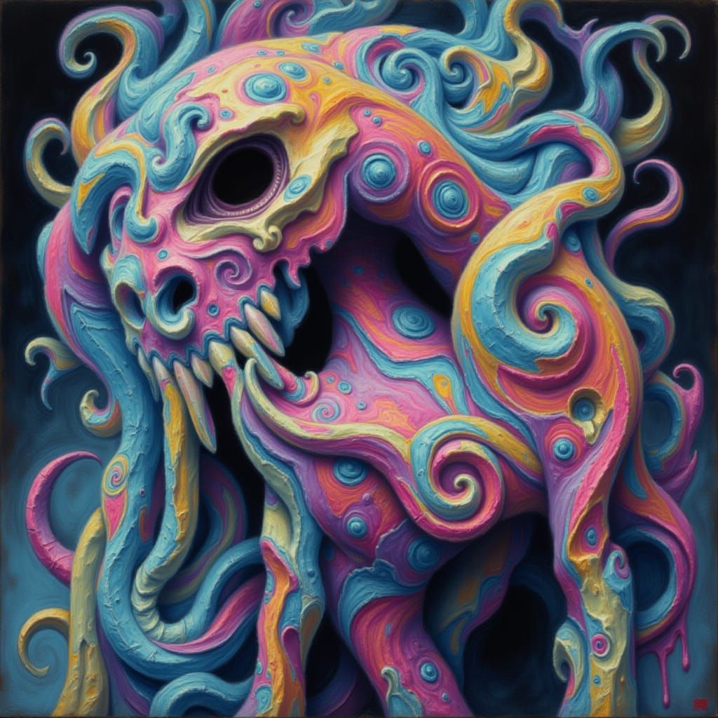 Delicate Monsters in Neon Chalk Style