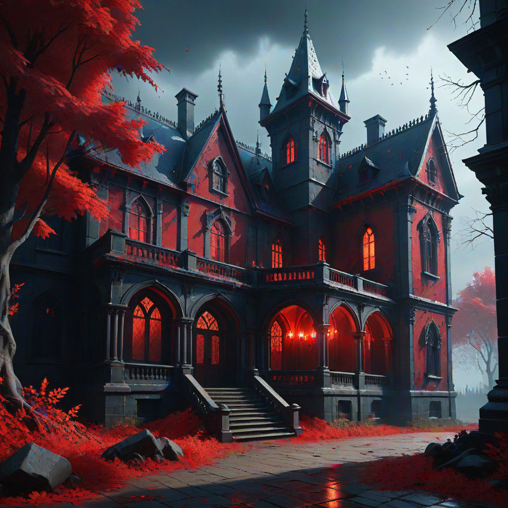Gothic Manor of Bloodstone Splendor