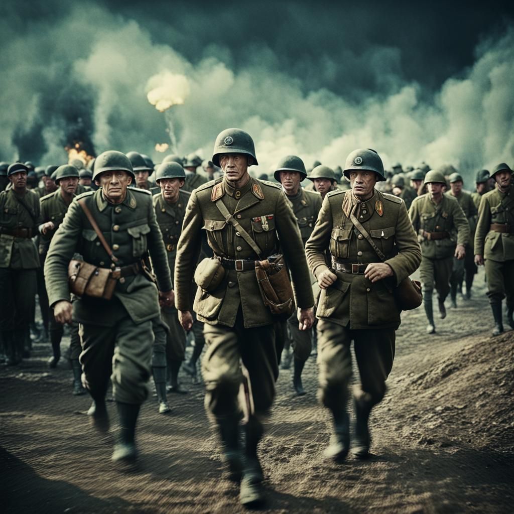 WWII German Soldiers: Cinematic Film Still
