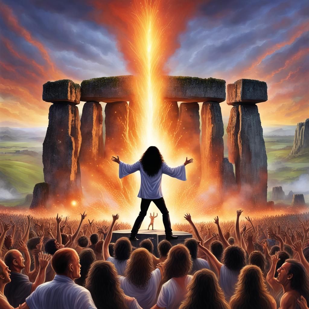 Epic Rock Concert with Dragon at Stonehenge