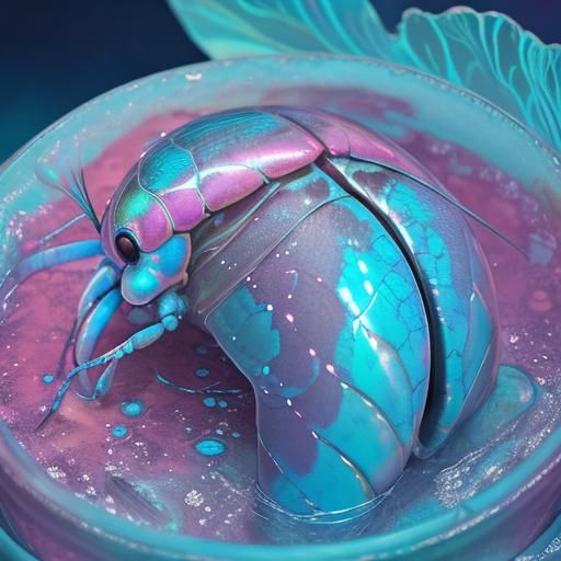 Neon Glass Woman Statue in Milk Bath, Surrealism