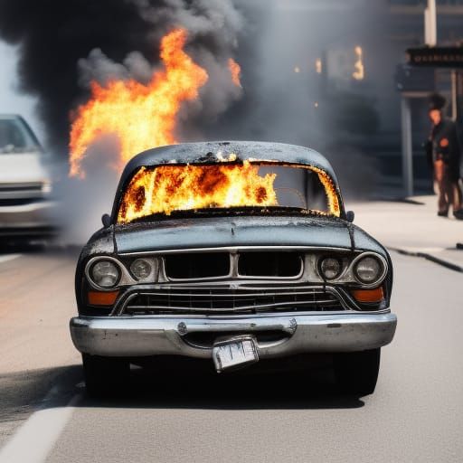 Vintage Car Burning: Professional Photography