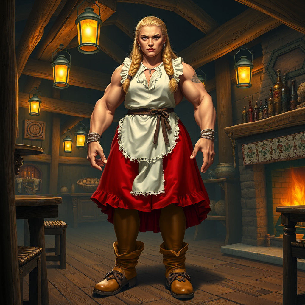 Colossal Tavern Woman in a Fantasy Tavern