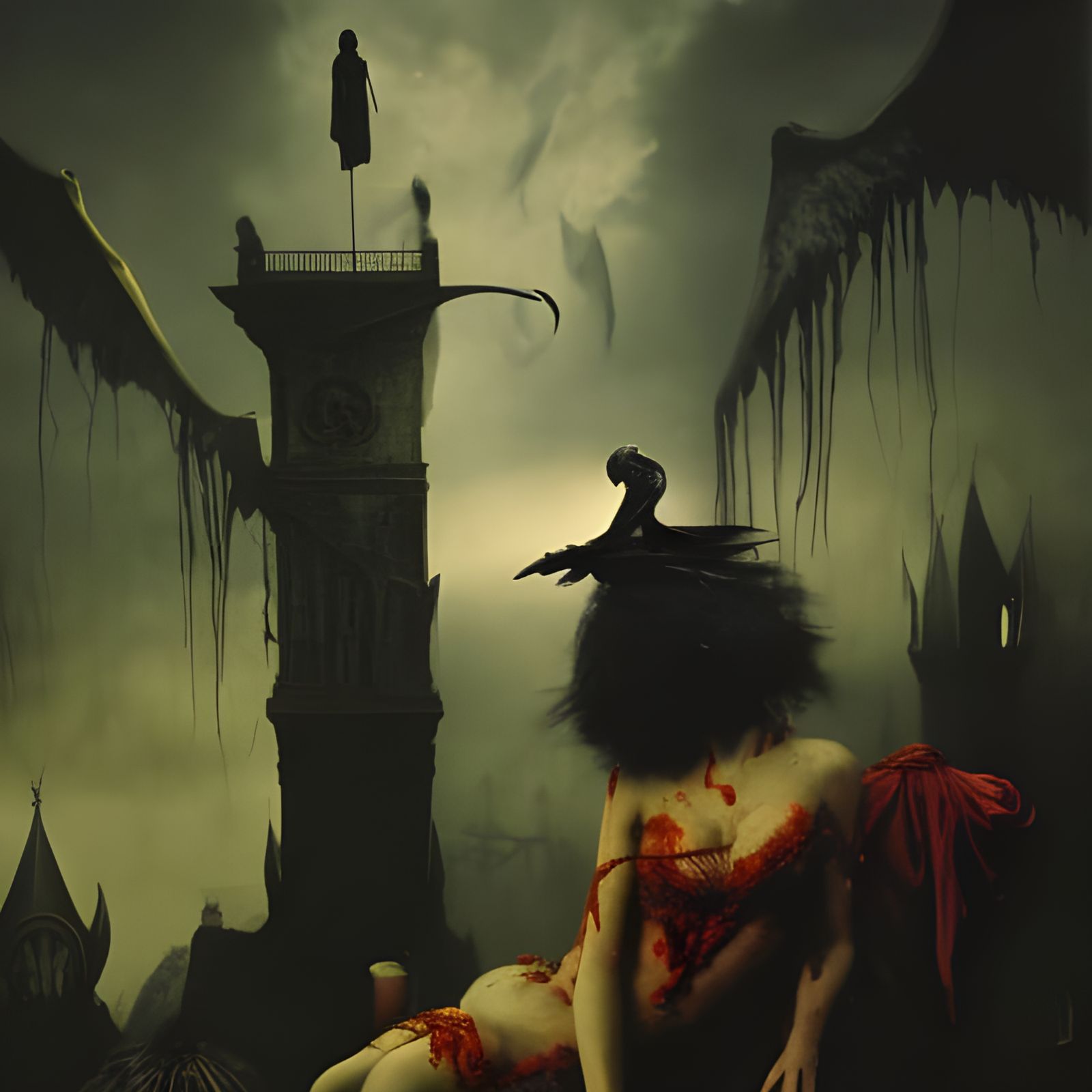 Ravens' Tears: Surreal Gothic Horror in Oil