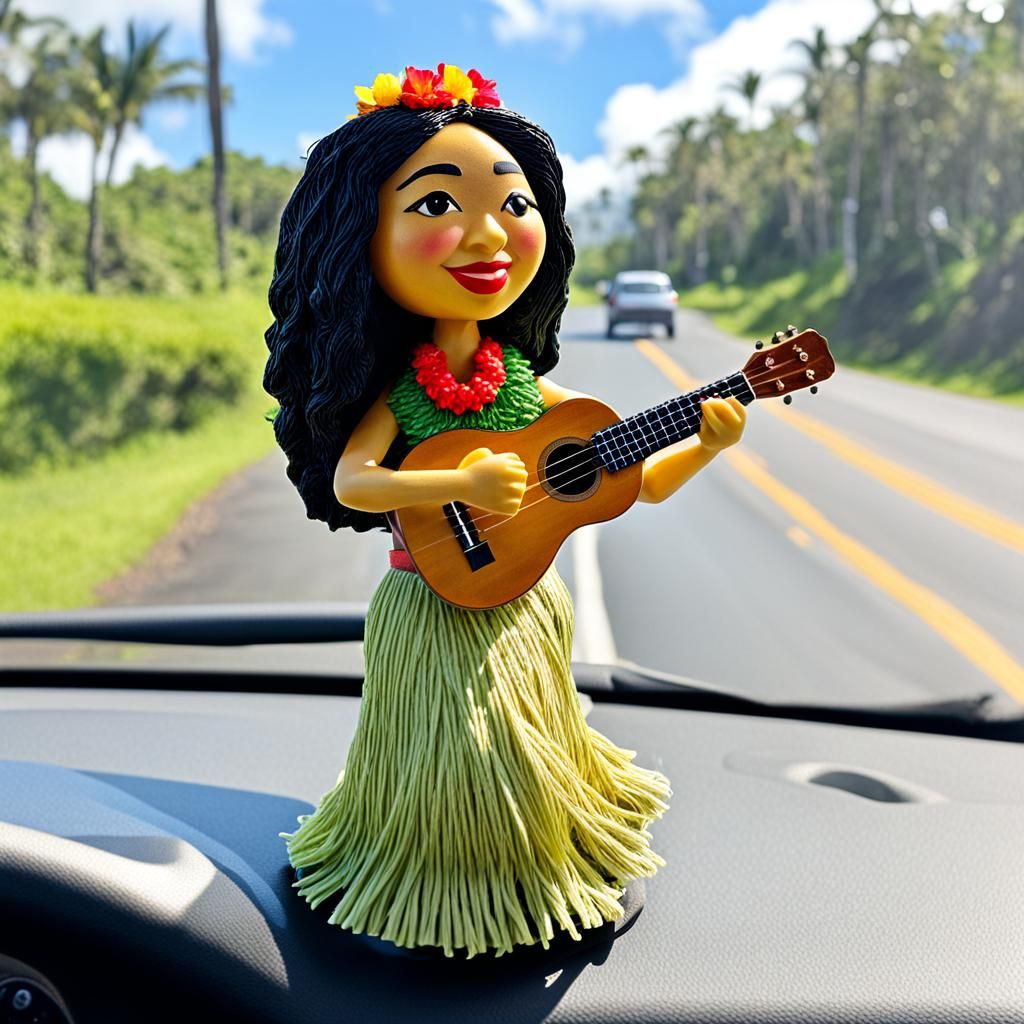 Hawaiian Hula Girl Dashboard Bobblehead Doll