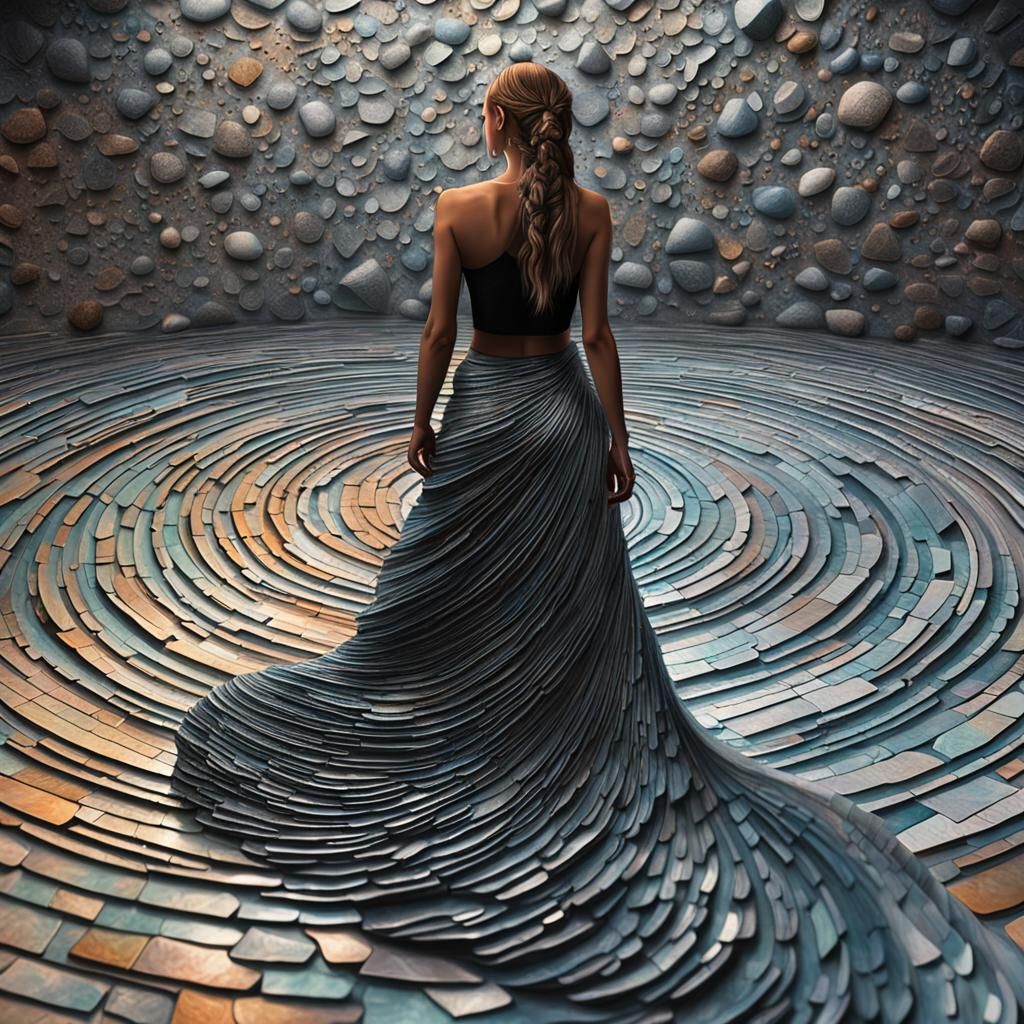 Boho Woman and String Art in Hyper-Realism