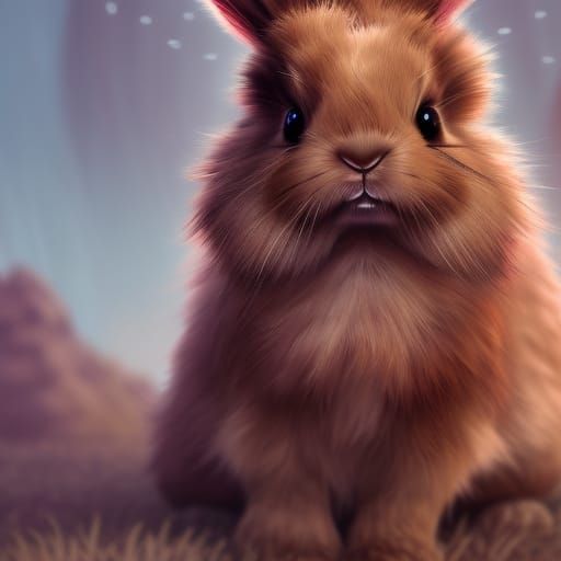 Fantastical Brown Bunny in Detailed Matte Painting