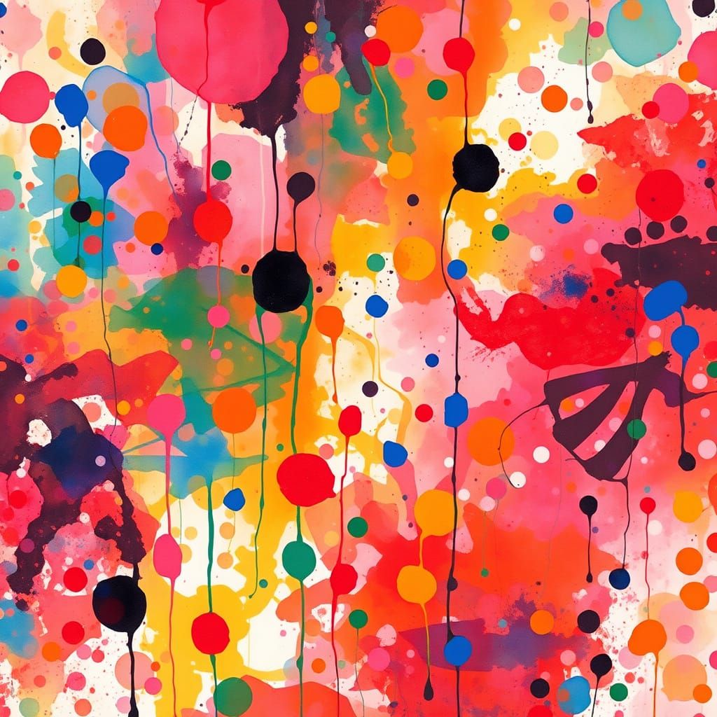 Expressive Batik Artwork in Watercolor Style