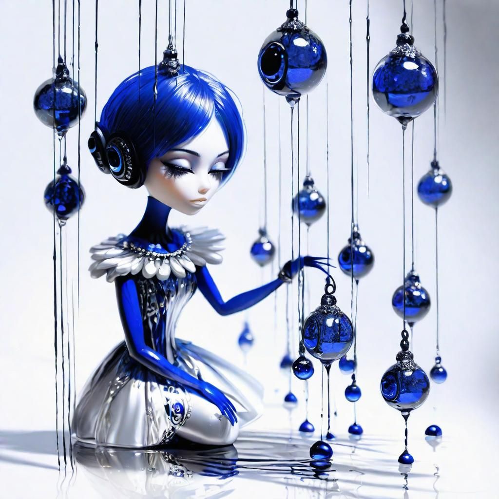 Glistening Amber Eye on Glassy Reflection in Speedpaint Styl...