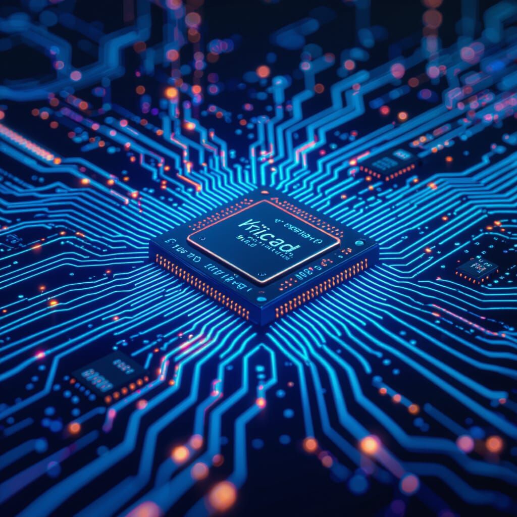 Futuristic PCB Design with Glowing Circuits