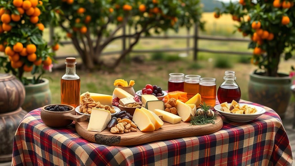 Victorian Cheese Platter in a Joyful Rural Setting