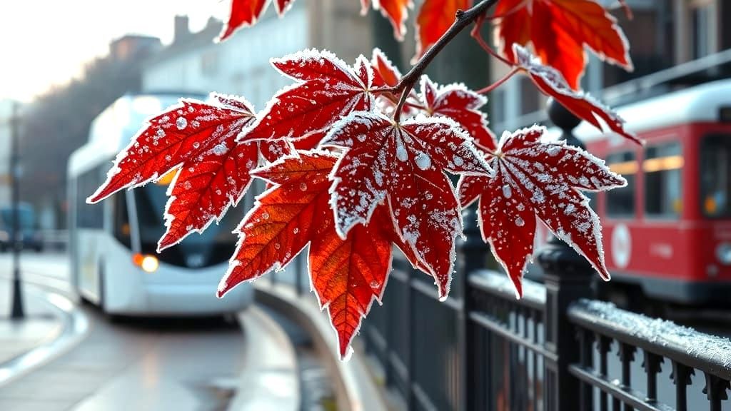 Macro Frost Photography: Autumn Leaves and First Snow