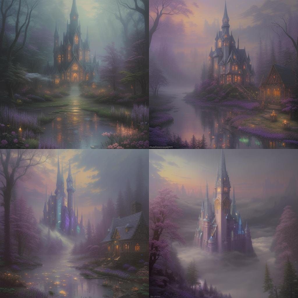 Ethereal Magical Artifacts in Fantasy Landscape