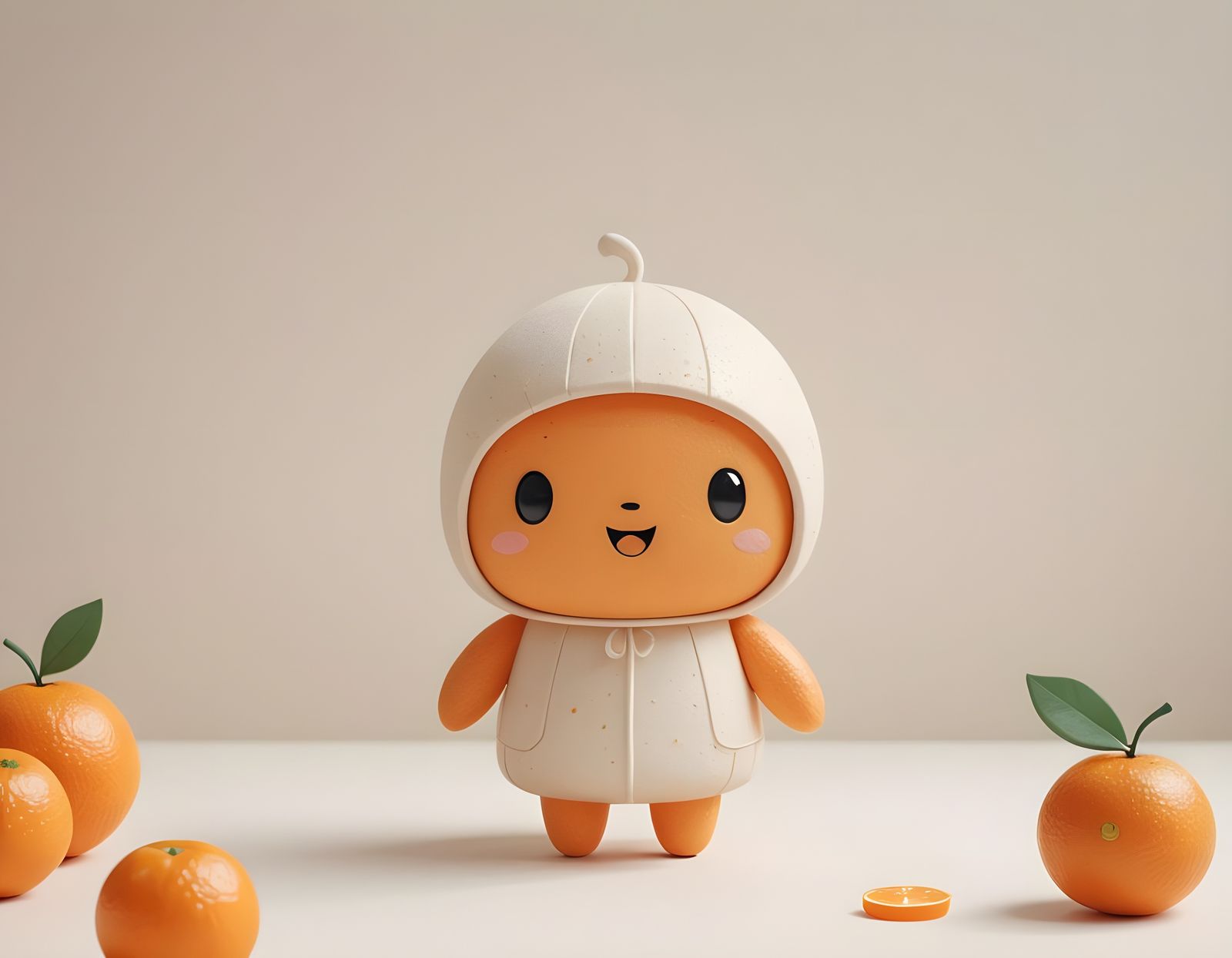 Cute Minimalist Illustration of Orange Ade