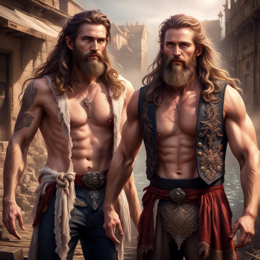 Handsome Men in Lace Vests: Fantasy Concept Art