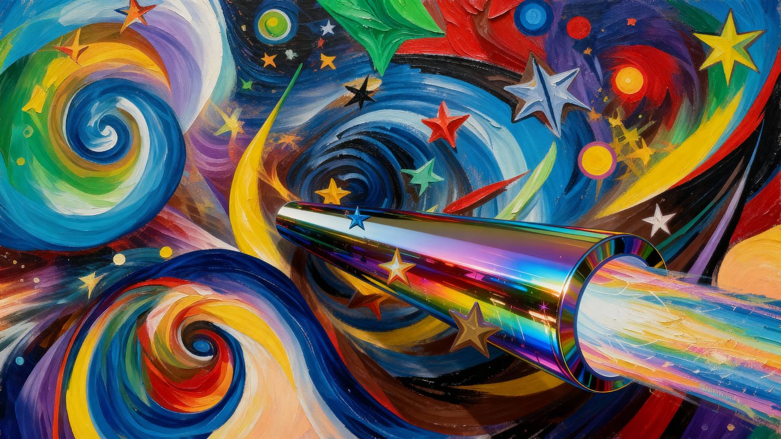 Rainbow Enamel Cylinder with Vortex Exhaust