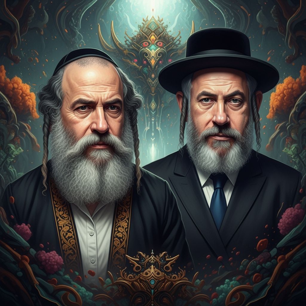 Detailed Fantasy Scene of Two Figures in Matte Painting Styl...