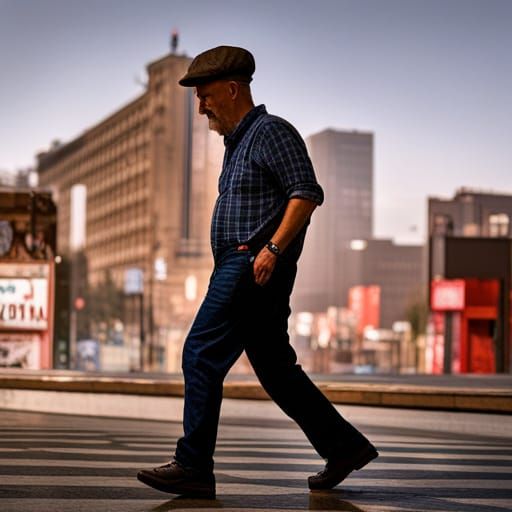 Sinister Man Walking Down the Street