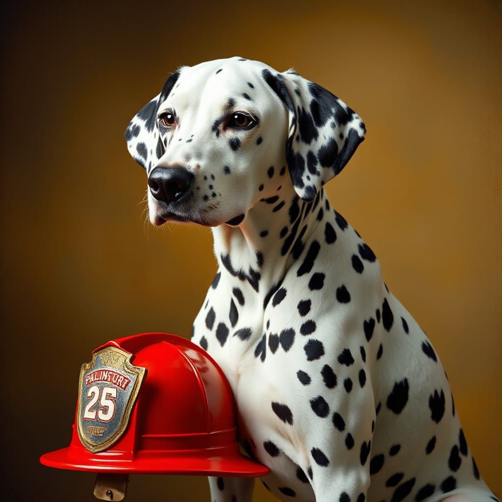 Dalmatian Firehouse Hero in Warm Golden Light